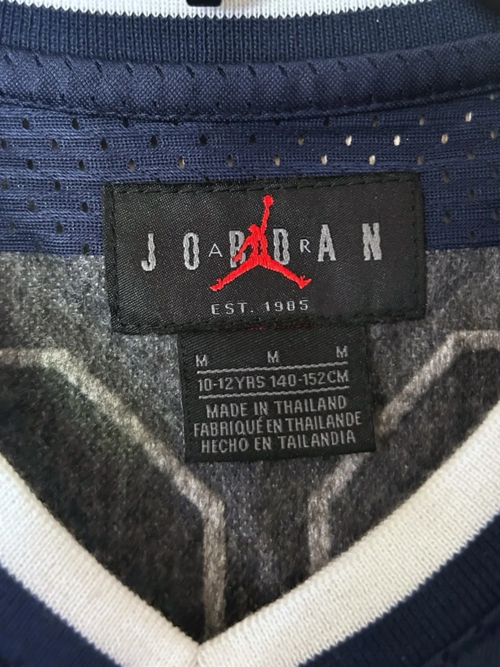 Jordan Kids Navy Blue Mesh Jersey Top - 23 Graphic Size Medium 10-12 yrs